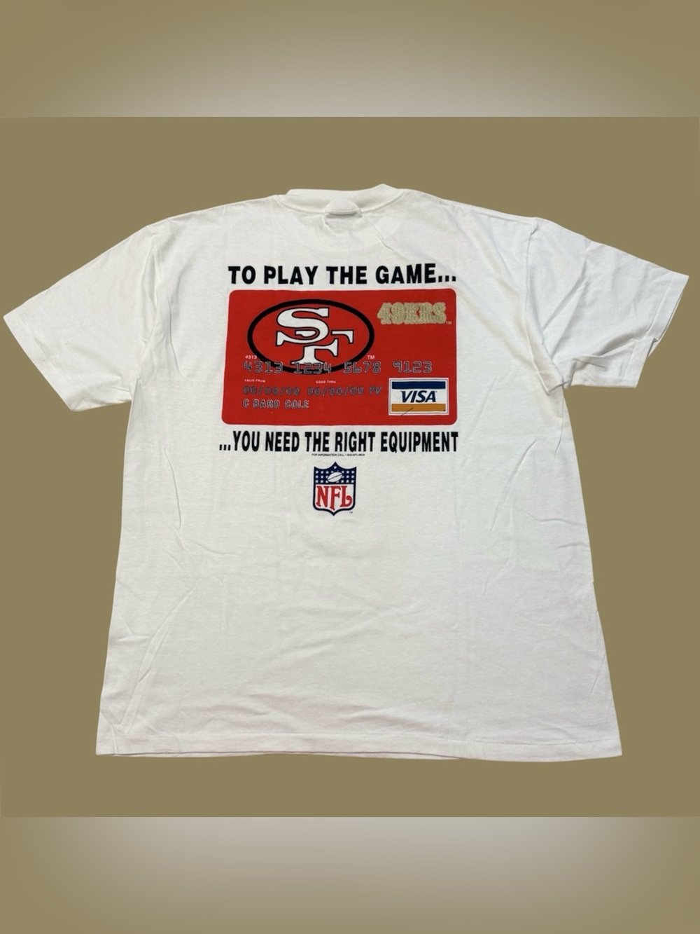 Oneita NFL MBNA x San Francisco 49ers “To Play The Game…” Credit Card Promo Gear